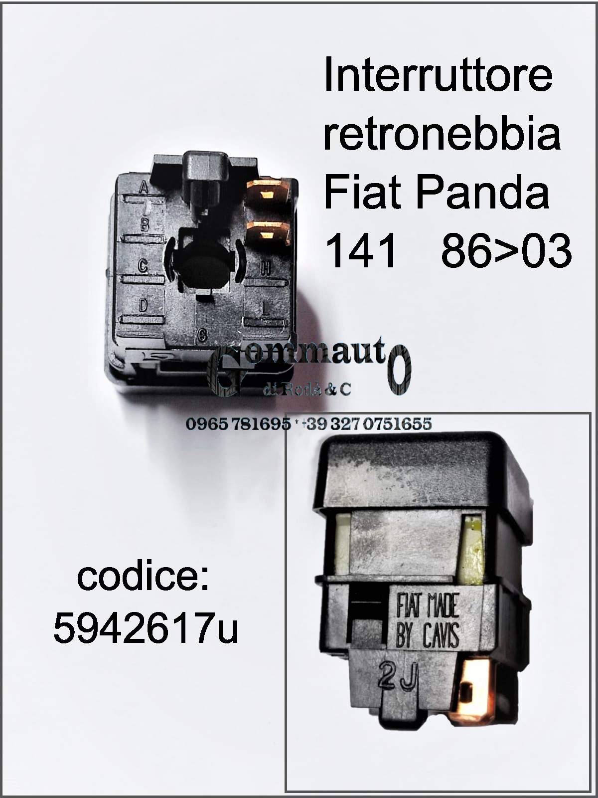 Interruttore luci emergenza Fiat Panda 141