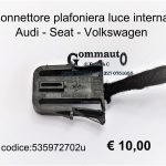 Connettore/cablaggio/spinotto plafoniera luce interna abitacolo Audi-Seat-Volkswagen  535972702-141784-3B0947113