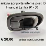 Maniglia apriporta interna posteriore Dx Hyundai Lantra 91>00  8261329001