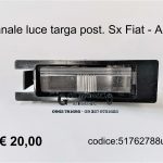 Fanale luce targa posteriore Sx Alfa Romeo Mito 08>-Fiat Grande Punto 05> – Punto Evo 09> – Nuova Bravo 07> 51762788