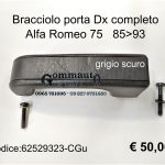 Bracciolo porta Dx grigio scuro completo Alfa Romeo 75 85>93  62529323