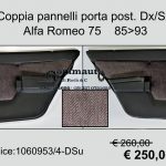 Coppia pannelli porta posteriori Dx/Sx Alfa Romeo 75 85>93
