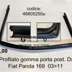 Profilato gomma guarnizione vetro scendente porta posteriore Dx Fiat Panda 169 03>11 -46805250