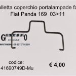 Molletta coperchio/tappo parapolvere portalampada faro anteriore Fiat Panda 169 03>11  41690749D