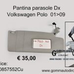 Pantina/aletta parasole Dx con luce di cortesia Volkswagen Polo 01>09  6Q0857552C