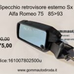 Specchio retrovisore esterno Sx manuale Alfa Romeo 75 85>93  161007802500-60527846