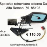 Specchio retrovisore esterno Dx elettrico Alfa Romeo 75 85>93 0243060-4306011293-60530890